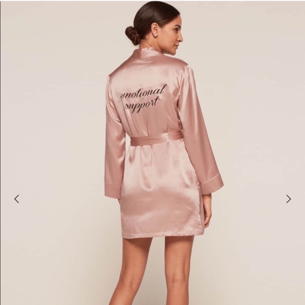 NWT Reformation Blush Silk Emotional Support Robe